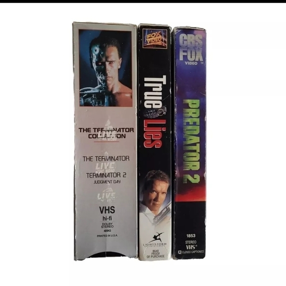 The Terminator Collection VHS 2 Tape Set True Lies Predator 2 1980s Action Lot - Picture 2 of 3